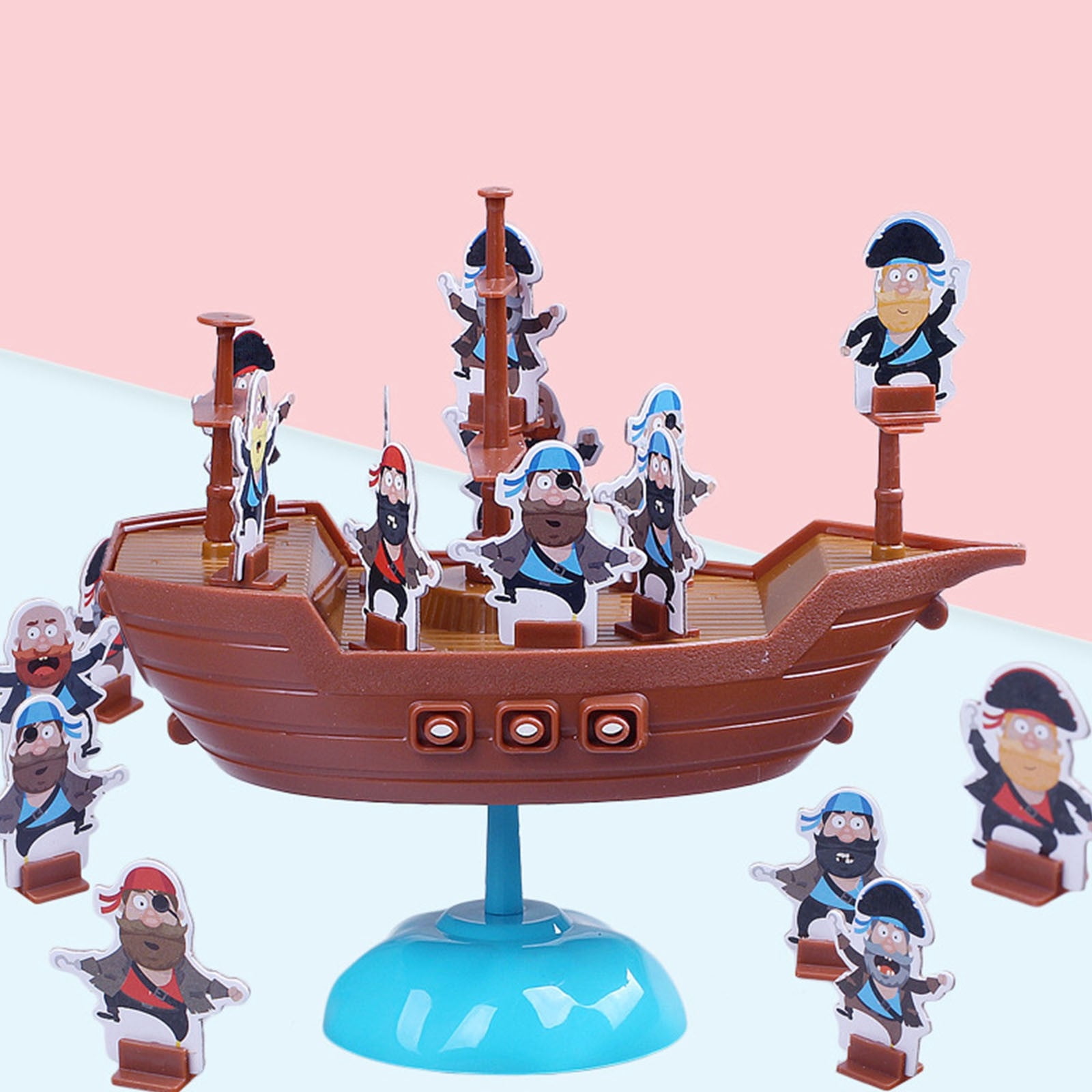 EGNMCR Pirate Boats Model Pirate Boats Balancing Game Balancing Board Game Parent-Child Educational Game Competition Game Child Parent Interaction Game Set Games Games