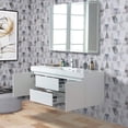 thumbnail image 4 of Vanity Art 60 Inches LED Lighted Single Sink Wall Mounted Bathroom Vanity Set 2 Drawers Storage Cabinet White Engineered Stone Top Undermount Rectangle Sink with Sensor Switch, 4 of 7