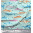thumbnail image 1 of Soimoi Rayon Fabric Bubbles & Fish Ocean Decor Fabric Printed Yard 42 Inch Wide, 1 of 2