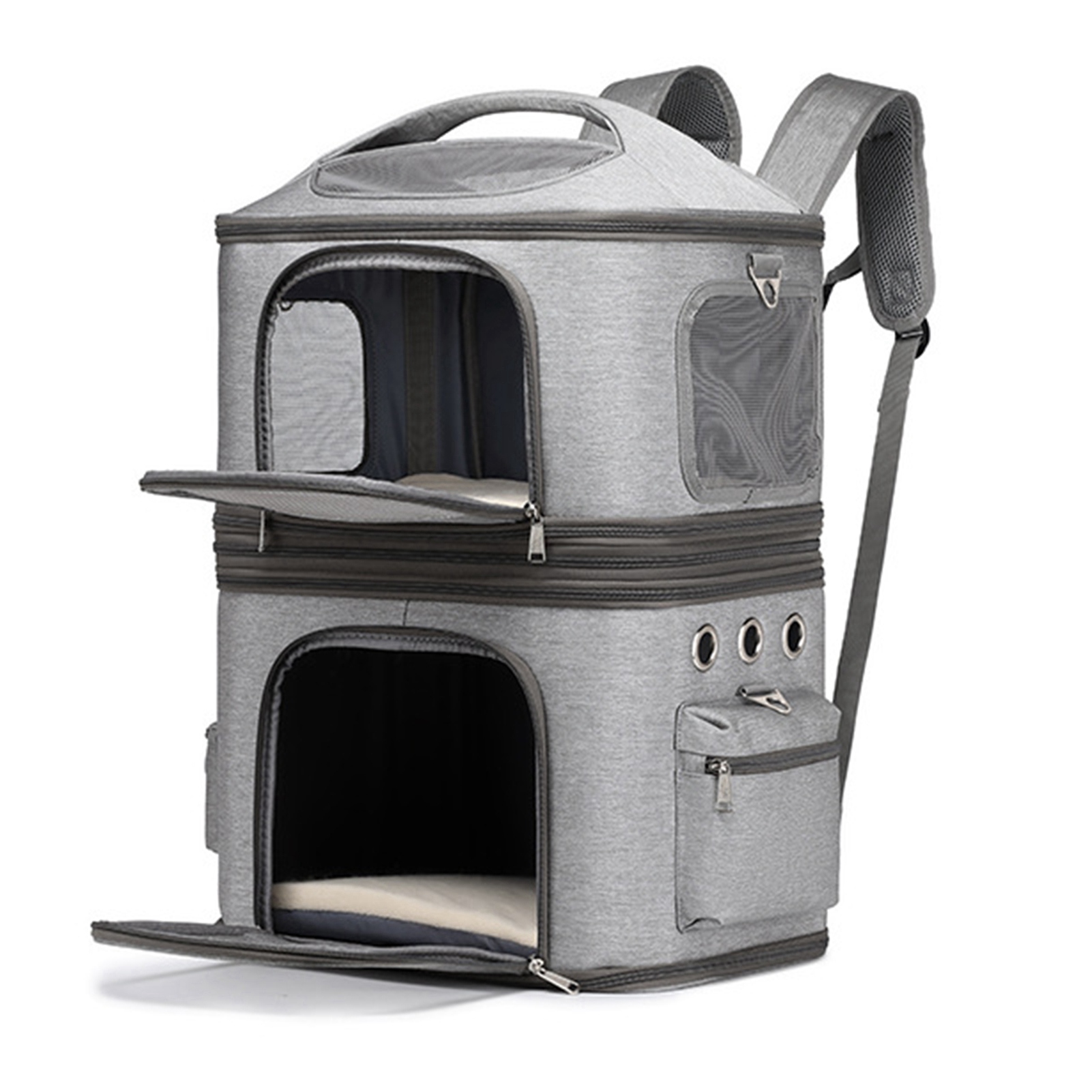 Double Cat Carrier for 2 Cats, Dog Backpack Carrier for Travel Pet Carrier Backpack with Comfortable Shoulder Protection