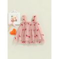 thumbnail image 2 of Xingqing Robe d'Été Adorable pour Bébés Filles, Douce, à Bretelles, Sans Manches, à Fleurs Imprimées, en Dentelle, Tutu, Robe Soleil, 2 of 7