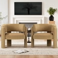 thumbnail image 2 of MALOL Velvet Accent Chair Set of 2, Modern Soft Accent Chairs, Comfy Side Arm Chairs for Living Room, Khaki, 2 of 13