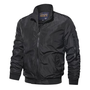 RKSTN Jackets for Men And Winter Casual Solid Color Tooling Wind Jacket Zipper Coat Fall and Winter Long Sleeve Jacket Coats