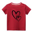 thumbnail image 1 of MeetoTime T-shirt en Coton pour Tout-Petits Enfants Garçons Filles Col Rond Saint-Valentin Imprimé Manches Courtes Haut Tee 3-10 Ans, 1 of 4
