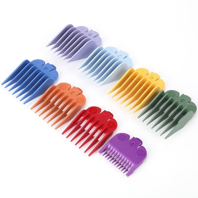 8PCS Hair Clipper Guide Comb Set Compatible with Hair Clippers Limit Combs Hair Trimmer Guards Attachments Hair Salon Tool Set, Random Colors