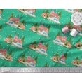 thumbnail image 2 of Soimoi Satin Silk Fabric House,Snowfall & Tree Nature Printed Craft Fabric by The Yard 42 Inch Wide, 2 of 3