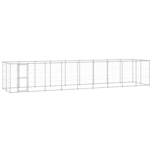 vidaXL Chenil Extérieur pour Chien Acier Galvanisé 21,78 M2