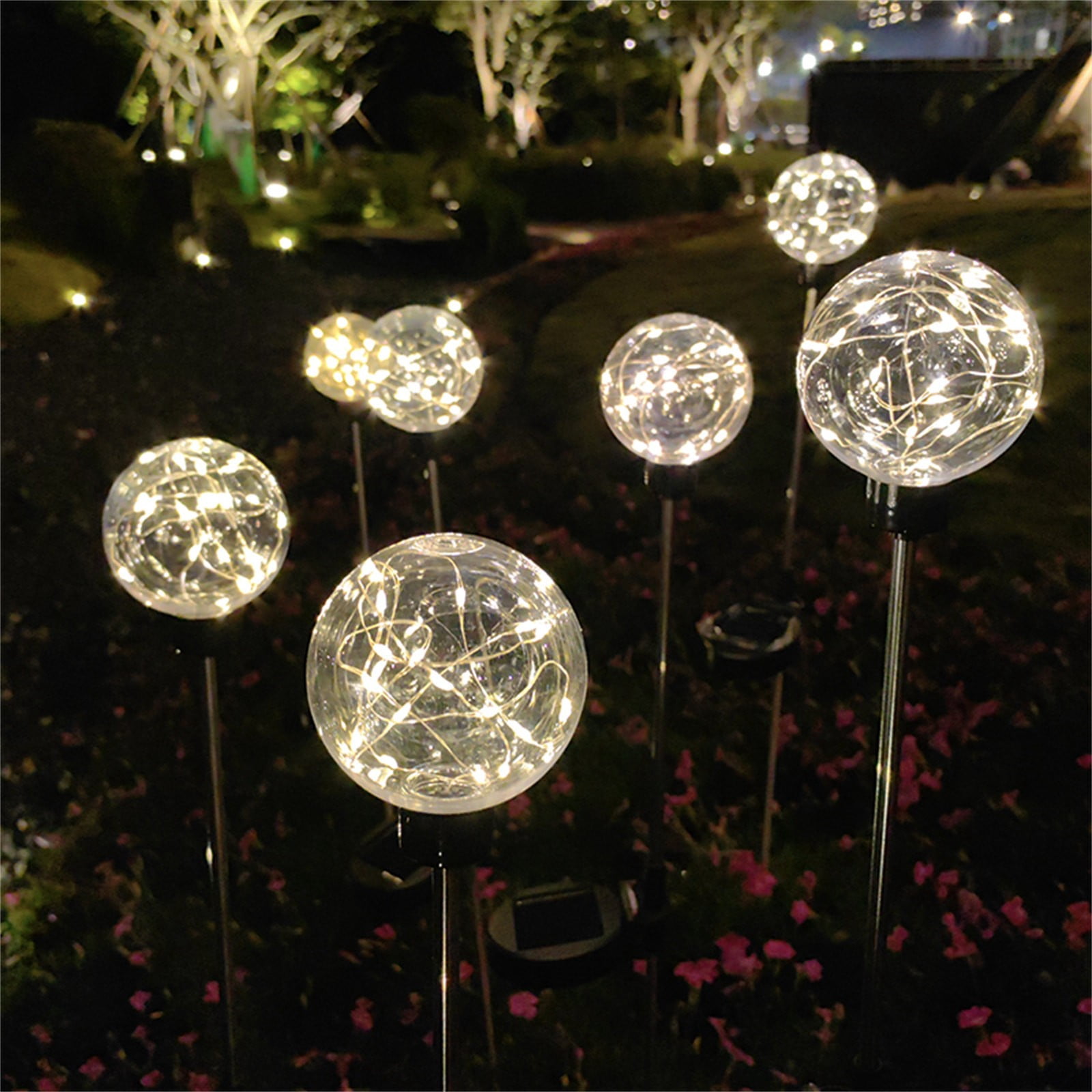 Cagogo Solar Ground Lights, Solar Powered Outdoor Lights for Yard Garden, Waterproof Solar Stake Lights Auto On Off, Solar Lawn Lights for Pathway Patio Landscape Decoration