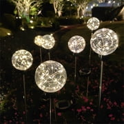 BUTASY Solar Lights Outdoor Solar Ball Villa Yard Decorative Insert Ground Light