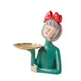 thumbnail image 2 of jifeng Fille Statue Plateau de Rangement Résine Décoration Maison Bijoux Rack de Rangement pour Porte d'Entrée Arc Rouge, 2 of 5