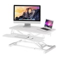 thumbnail image 1 of Convertisseur de Bureau 80 cm, Rehausseur Assis-Debout à Hauteur Réglable, Poste de Travail pour Portable à Double Moniteur - AD-1 Blanc, 1 of 6