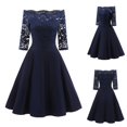 thumbnail image 2 of Ketyyh-chn99 Robes d'Été pour Femmes 2024 Robe de Mariée Longue Robe de Soirée Dos Nu Col en V Élégante Robe de Cocktail pour Fête Bleu Marine,P, 2 of 4