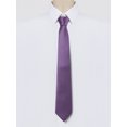 thumbnail image 2 of INSPIRE CHIC Men's Solid Color Narrow Stripes Necktie Graduation Suit Formal Ties Medium Purple, 2 of 5