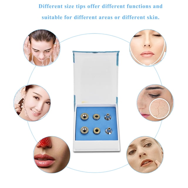 Tips, Microdermabrasion Eco-Friendly Beauty Machine Tips, Replacement For Removing Skin Debris Stainless Steel Dermabrasion 6 Pcs