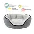 thumbnail image 3 of Pet Spaces 19in Oval Dog Bed, Cat Bed, Gray, 3 of 5