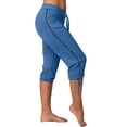 thumbnail image 2 of Timegard Womens Yoga Leggings Mid Waisted Drawstring Cinch Bottom Capri Pants Workout Trousers with Pockets, 2 of 7