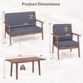 thumbnail image 2 of Costway 4 PCS Patio Conversation Set Acacia Wood Sofa Coffee Table with Cushioned Seat, 2 of 10