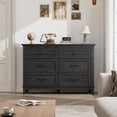 thumbnail image 2 of BeesClover Commode 6 Tiroirs pour Chambre, Commode à Tiroirs de 47 Po de Large avec Rangement Autoportante, Coffre de Rangement en Bois pour Salon, Chambre, Entrée, 2 of 7