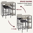 thumbnail image 4 of 36" Bar Height Dining Table Set for 2 - 3-Tier Storage Kitchen Table w/2 Upholstered Chairs, 4 of 7