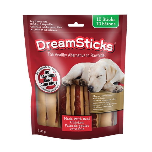 DreamBone Chicken Sticks 12 Count – Rawhide-Free Dog Chews Made with Real Chicken, Easy-to-Digest Training & Daily Reward Treats for All Dogs