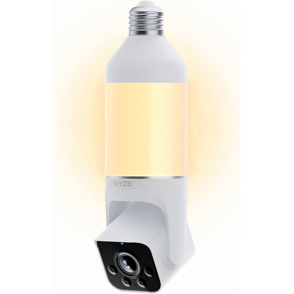 Wyze Bulb Cam Security Camera, 2K HD Security Cameras Wireless Outdoor Indoor Full Color Day and Night, Dimmable LED Bulb, Motion Detection, Siren Alarm, Easy Installation