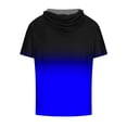 thumbnail image 4 of Besolor Mens Casual Hooded Tops Gradient Drawstring Short Sleeve Shirts Sports ness Pullover Summer Blouse, 4 of 4