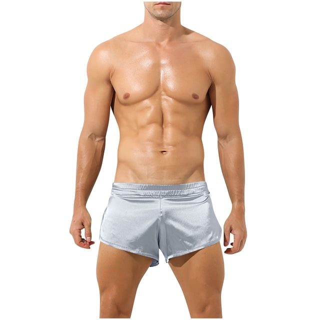 Rbaofujie String Bikini Underwear Men's Solid Color Ruffled Men's Front Split Pants Thin Oversized Underwear Mens Underwear