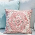 thumbnail image 5 of Pink Boho Throw Pillow Covers Set of 2 Monaco Rug Carpet Double Sided Pattern Cotton Soft Pillow Case Cushion Cover Pillowcase for Garden Couch Sofa Bed Decorative 20x20 inch, 5 of 5