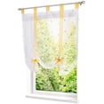 thumbnail image 1 of Store Romain avec Ruban Brodé Rideaux Romains Voilage Transparent à Pattes Rideau, Polyester, Baie, LxH (Jaune,80*140cm), 1 of 3
