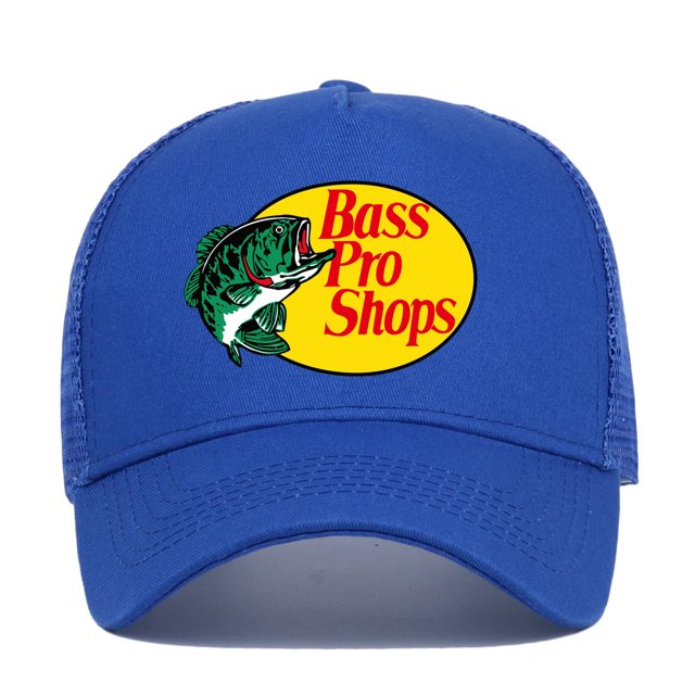 Bassproshops Printed Cotton Summer Outdoor Fishing Sun Protection Baseball Cap (Royal blue)