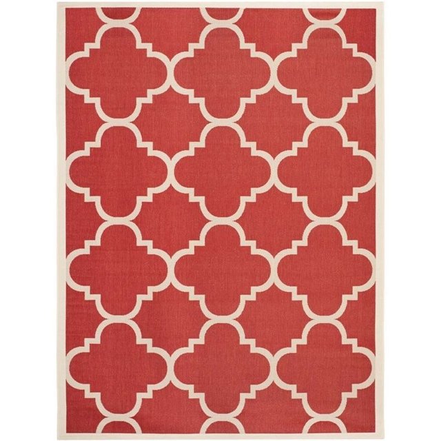 Safavieh Courtyard Tapis Rouge Intérieur Extérieur - 9 Pieds x 12 Pieds