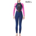 thumbnail image 3 of Maillot de Bain 3 mm Multicolore Col Rond une-Pièce Manches Longues Plongée en Apnée Fermeture Éclair une-Pièce 3 mm Multicolore Ensemble Élastique Ajustable Maillot de Bain Vêtements Tenue de Bain Rose G, 3 of 7