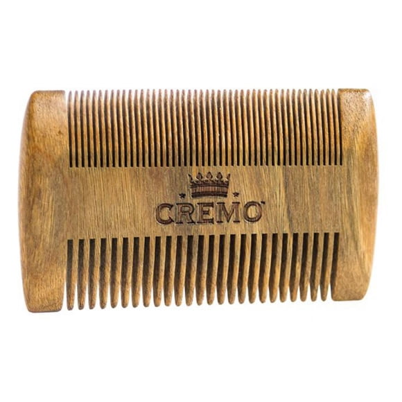 Le peigne à barbe double face Cremo | Antistatique | Ne tire pas ou n’accroche pas les poils du visage | Fabriqué à 100 % en bois de santal