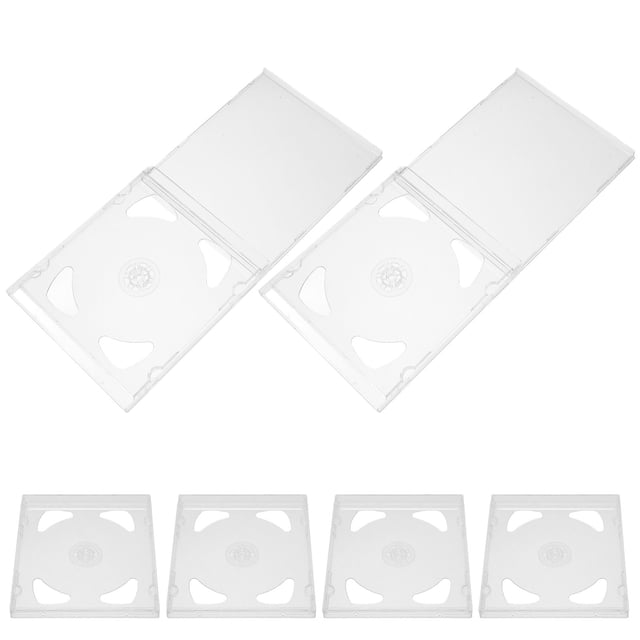 Miangastore 6pcs Clear CD Cases - Transparent Jewel Display Boxes CD Jewel Cases with Slims Double Disc Storage Box for Home and Office Use