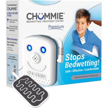 Chummie Alarme contre l'Énurésie Haut de Gamme pour Dormeurs Profonds - Système Primé et Cliniquement Éprouvé avec Sons Forts, Lumières Vives et Fortes Vibrations, Bleu