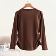 thumbnail image 4 of Kaemgyyd Women's V Neck T Shirts Soft Solid Color Long Sleeve Tops Casual Loose Base Layer Tees Fall Spring Clothes, 4 of 4