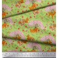 thumbnail image 2 of Soimoi Poly Georgette Fabric Tree,Floral & Deer Animal Fabric Prints by Yard 52 Inch Wide, 2 of 3