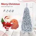 thumbnail image 3 of Costway 4.5 FT Pre-Lit Flocked Pencil Christmas Tree Hinged White, 3 of 10