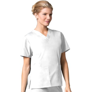 Maevn Haut Classique Col en V pour Femmes Blanc, XXXX-Large