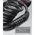 thumbnail image 2 of Fosmon Bike Lock Cable (1.8M/6FT), Heavy Duty 5-Digit Self Coiling Resettable Combination Code, Anti-Theft Bicycle Chain Security Lock & Mount Holder, 2 of 7