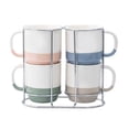 thumbnail image 1 of Mainstays Two-Tone Ceramic Stacking Mug Set, 13 oz, 5 Piece, 1 of 8