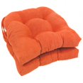 thumbnail image 1 of 16-inch Solid Microsuede U-shaped Tufted Chair Cushions (Set of 2), 1 of 2