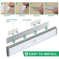 thumbnail image 4 of LED Under Cabinet Lighting,Closet Lights Motion Sensor Light Rechargeable Cabinet Lights Wireless LED Kitchen Cabinet Lights Counter Lighting Magnetic Closet Lighting /Warm White Light(3Pack), 4 of 5