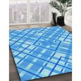 thumbnail image 3 of Ahgly Tapis Rectangulaire Lavable en Machine Intérieur Transitionnel Bleu Néon, 2 Pieds x 4 Pieds, 3 of 7