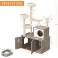 thumbnail image 4 of EastVita Cat Tree with Litter Box Enclosure, Wooden Cat Condo with Platform, Gray, 4 of 8