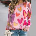 thumbnail image 1 of Meichang Chandail en Molleton Surdimensionné pour Femmes Chandail en Molleton de la Saint-Valentin Graphique Amour Manches Longues Pull Décontracté Coupe Ample Col Rond Chandails en Molleton de Vacances, 1 of 5