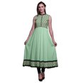 thumbnail image 1 of Bimba Robe Anarkali Tribale Pastel Mint3 Col Mandarin Sans Manches Kurtis pour Femmes Imprimé Robe Maxi XX-Grand, 1 of 6