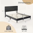 thumbnail image 3 of Costway Queen Size Bed Frame with High Headboard & Wooden Slats No Box Spring Needed, 3 of 10