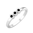 thumbnail image 2 of Tiny Round Shape Black Spinel Stackable Women Ring 925 Sterling Silver Delicate Jewelry, 2 of 3