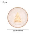 thumbnail image 3 of Assiettes Rondes en Papier de Noël Jetables Vaisselle Décorative Fournitures de Fête des Fêtes Lot de 10 9,06 Pouces Motif d'Arbre Vaisselle Festive pour Anniversaire Action de Grâces Décoration de Table de Cuisine, 3 of 6